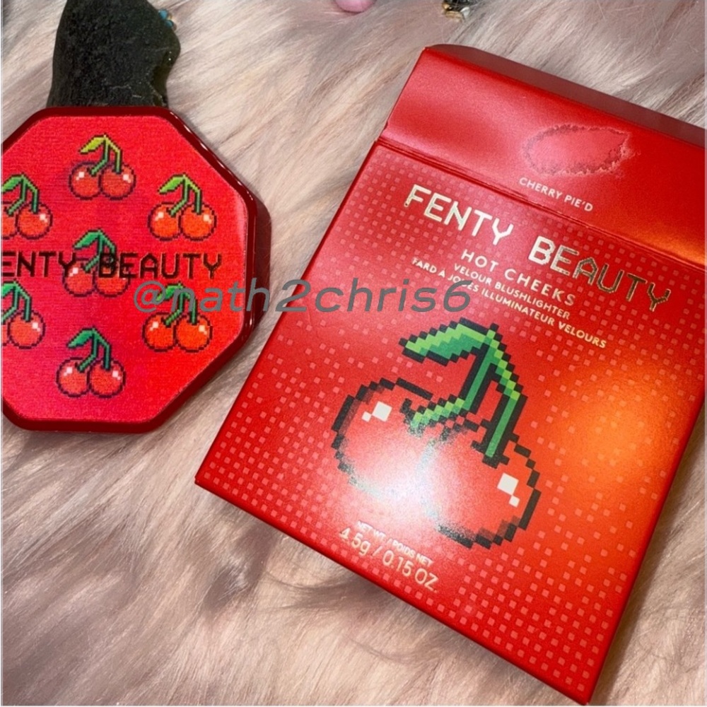 2 Fenty HOT CHEEKS VELOUR BLUSHLIGHTERS - Cherry Pie’d & Cherry Pop NIB Lmt. Ed. - Picture 5 of 12